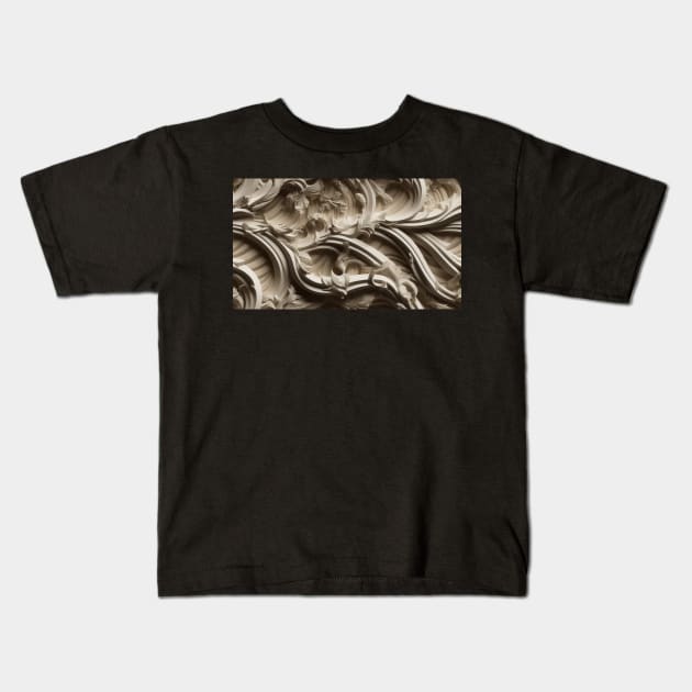 Leaf Relief Carving II Kids T-Shirt by newdreamsss